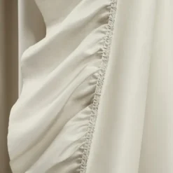 Curtains & Drapes-Kirkland's Home Wheat Reyna Ruffle Curtain Panel Set, 95 In. Tan