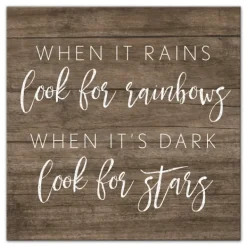 Wall Quotes & Signs-Kirkland's Home When It Rains Look For Rainbows Canvas Art Print Brown