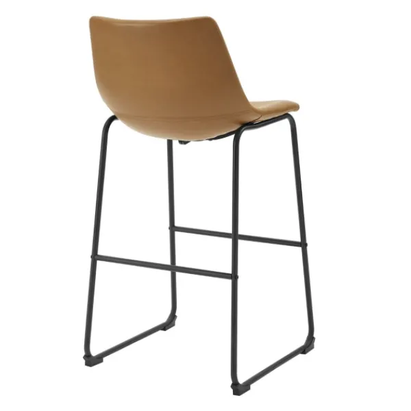 Bar Stools & Counter Height Stools-Kirkland's Home Whiskey Faux Leather Bar Stools, Set Of 2 Brown