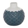 Vases-Kirkland's Home White And Blue Coastal Ceramic Vase, 8 In. White/Blue