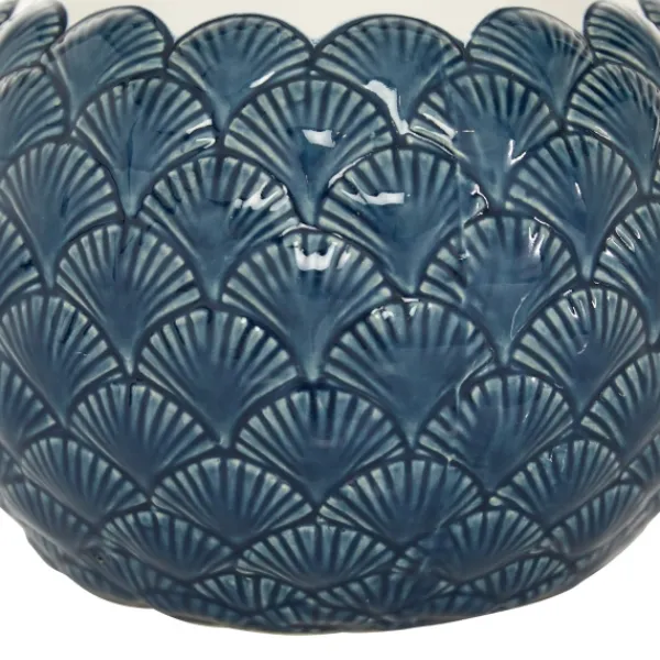 Vases-Kirkland's Home White And Blue Coastal Ceramic Vase, 8 In. White/Blue