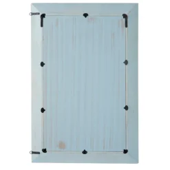 Framed Mirrors-Kirkland's Home White And Blue Wood Frame Mirror, 32X48 In.