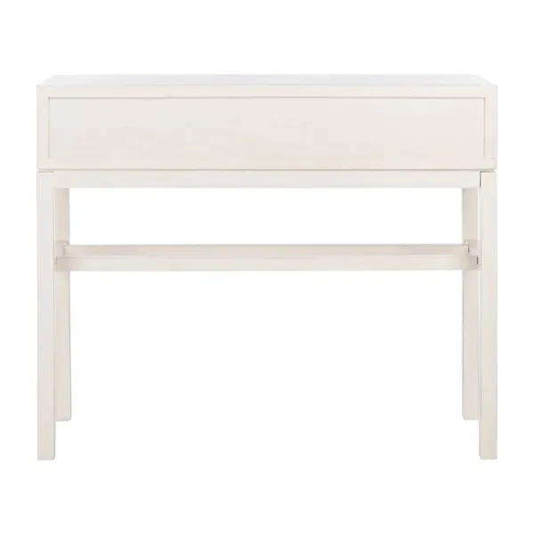 Console Tables-Kirkland's Home White And Brown Herringbone Console Table White/Brown