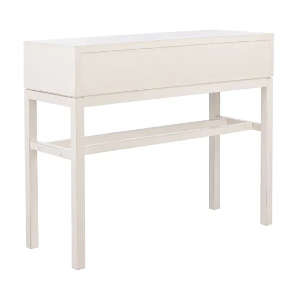 Console Tables-Kirkland's Home White And Brown Herringbone Console Table White/Brown