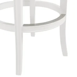 Bar Stools & Counter Height Stools-Kirkland's Home White And Faux Leather Swivel Bar Stool Gray