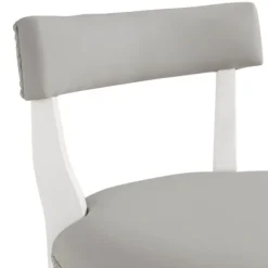 Bar Stools & Counter Height Stools-Kirkland's Home White And Faux Leather Swivel Counter Stool Gray