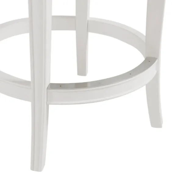 Bar Stools & Counter Height Stools-Kirkland's Home White And Faux Leather Swivel Counter Stool Gray