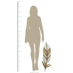 Wall Plaques-Kirkland's Home White And Gold Feather Wall Plaque White/Gold/Blue