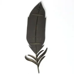 Wall Plaques-Kirkland's Home White And Gold Feather Wall Plaque White/Gold/Blue