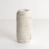 Vases-Kirkland's Home White And Gold Wood Cylinder Vase, 8 In. White/Gold