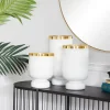 Candle Holders-Kirkland's Home White And Golden Goblet 3-Pc. Candle Holder Set White/Gold