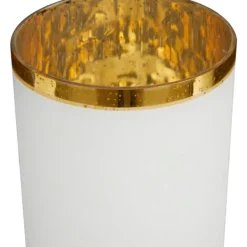 Candle Holders-Kirkland's Home White And Golden Goblet 3-Pc. Candle Holder Set White/Gold