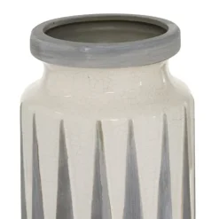 Vases-Kirkland's Home White And Gray Geometric Triangle Vase, 13 In. White/Gray