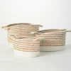 Baskets & Boxes-Kirkland's Home White And Natural Braided Woven Baskets, Set Of 3 White/Tan