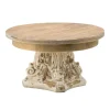 Decorative Trays-Kirkland's Home White And Natural Round Plate Stand White/Brown