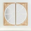 Decorative Mirrors-Kirkland's Home White And Natural Wood Wall Mirrors, Set Of 2