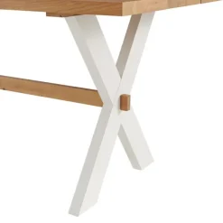 Dining Sets-Kirkland's Home White And Natural Wood X-Frame 5-Pc. Dining Set White/Tan