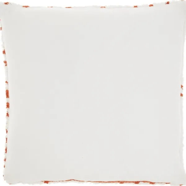 Pillows-Kirkland's Home White And Orange Tufted Geo Throw Pillow White/Orange