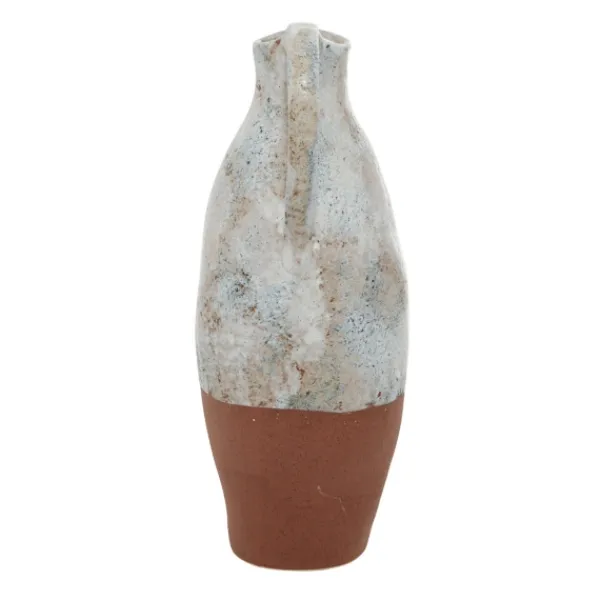 Vases-Kirkland's Home White And Rust Brown Ceramic Vase, 14 In. White/Brown
