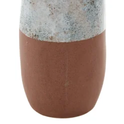 Vases-Kirkland's Home White And Rust Brown Ceramic Vase, 23 In. White/Brown