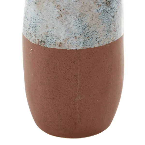 Vases-Kirkland's Home White And Rust Brown Ceramic Vase, 23 In. White/Brown