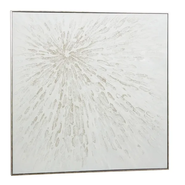Canvas Art-Kirkland's Home White And Silver Impasto Abstract Canvas Art Print White/Silver