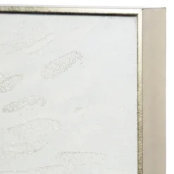 Canvas Art-Kirkland's Home White And Silver Impasto Abstract Canvas Art Print White/Silver