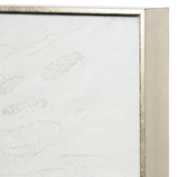 Canvas Art-Kirkland's Home White And Silver Impasto Abstract Canvas Art Print White/Silver