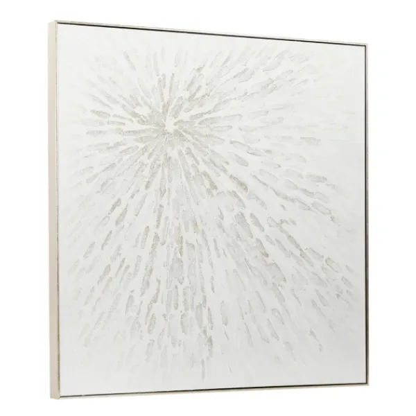 Canvas Art-Kirkland's Home White And Silver Impasto Abstract Canvas Art Print White/Silver