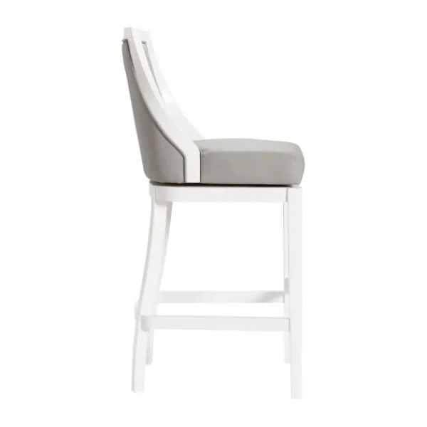 Bar Stools & Counter Height Stools-Kirkland's Home White And Swivel Bar Stools, Set Of 2 Gray