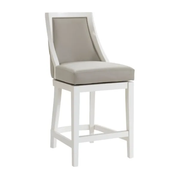 Bar Stools & Counter Height Stools-Kirkland's Home White And Swivel Counter Stools, Set Of 2 Gray