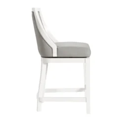Bar Stools & Counter Height Stools-Kirkland's Home White And Swivel Counter Stools, Set Of 2 Gray