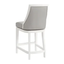 Bar Stools & Counter Height Stools-Kirkland's Home White And Swivel Counter Stools, Set Of 2 Gray