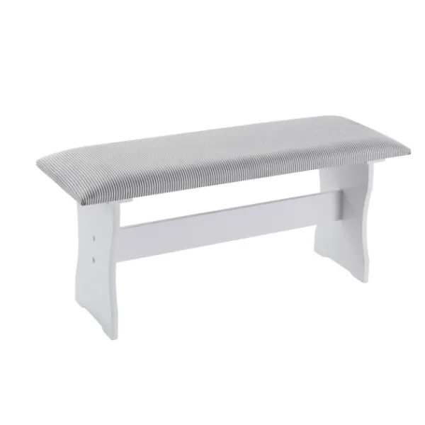 Dining Sets-Kirkland's Home White And Upholstered 3-Pc Dining Nook Set Gray