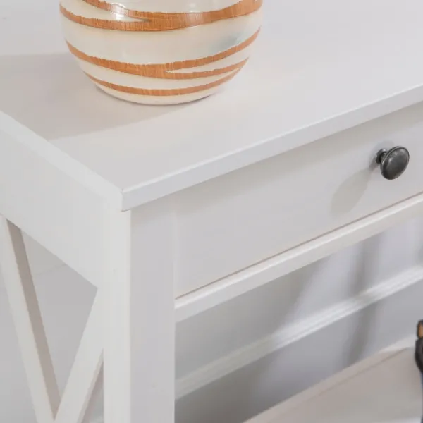 Entryway Furniture-Kirkland's Home White Antique Pine X Console Table