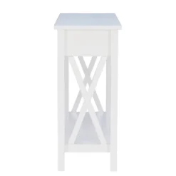 Entryway Furniture-Kirkland's Home White Antique Pine X Console Table