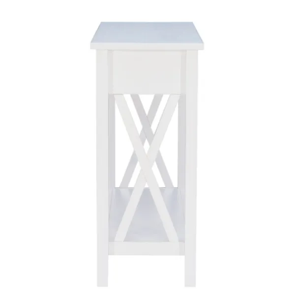 Entryway Furniture-Kirkland's Home White Antique Pine X Console Table