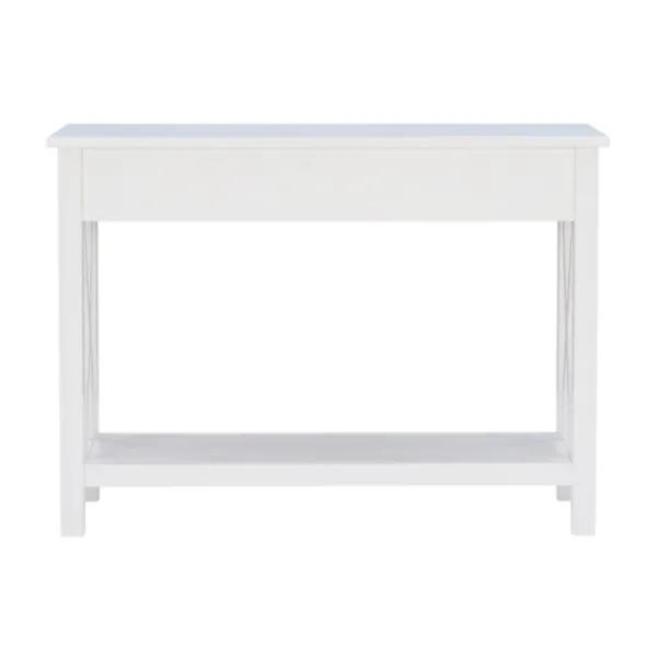 Entryway Furniture-Kirkland's Home White Antique Pine X Console Table