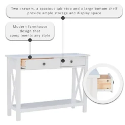Entryway Furniture-Kirkland's Home White Antique Pine X Console Table