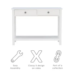 Entryway Furniture-Kirkland's Home White Antique Pine X Console Table