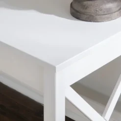 Office Furniture-Kirkland's Home White Antique Pine X Frame Desk