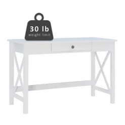 Office Furniture-Kirkland's Home White Antique Pine X Frame Desk
