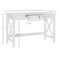Office Furniture-Kirkland's Home White Antique Pine X Frame Desk