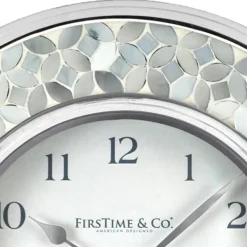 Clocks-Kirkland's Home White Arabesque Mosaic Frame Wall Clock