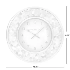 Clocks-Kirkland's Home White Arabesque Mosaic Frame Wall Clock