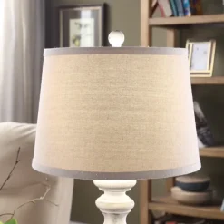 Table Lamps-Kirkland's Home White Balastra Table Lamp With Square Base Tan