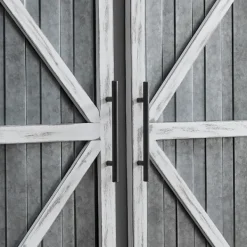 Wall Plaques-Kirkland's Home White Barn Door Galvanized Wall Plaques, Set Of 2 Gray