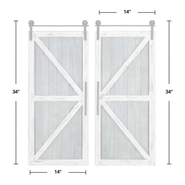 Wall Plaques-Kirkland's Home White Barn Door Galvanized Wall Plaques, Set Of 2 Gray