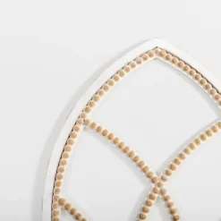 Wall Plaques-Kirkland's Home White Beaded Wood Arched Wall Plaque White/Tan