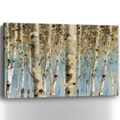 Canvas Art-Kirkland's Home White Birch Forest Canvas Art Print, 60X40 In. Brown/Blue